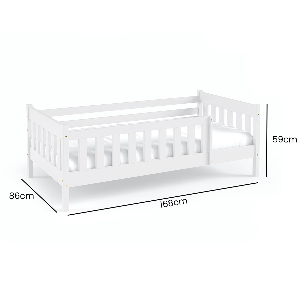 Łóżko drewniane dziecięce Zosia 80x160 białe