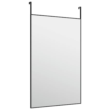vidaXL Lustro na drzwi, czarne, 50x80 cm, szkło i aluminium