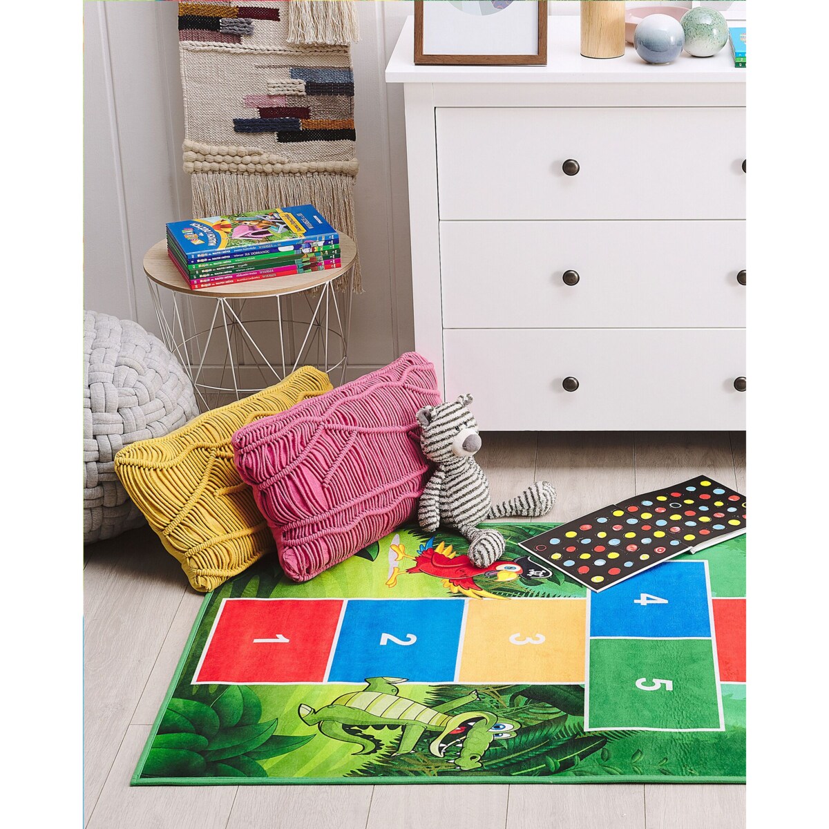 Dywan dziecięcy gra w klasy 80 x 150 cm zielony BABADAG