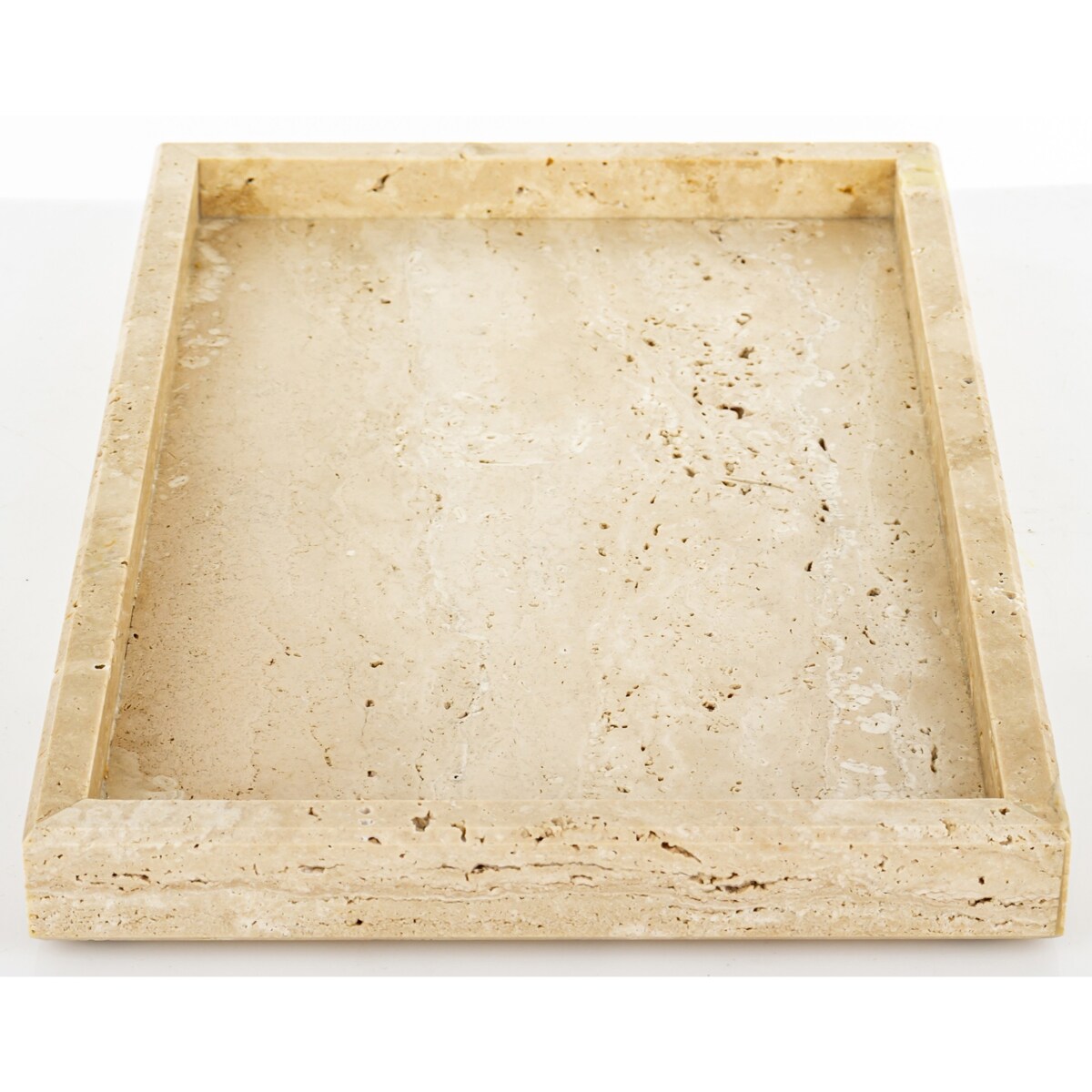 Taca dekoracyjna z trawertynu 30x20x3 cm VANTIERA