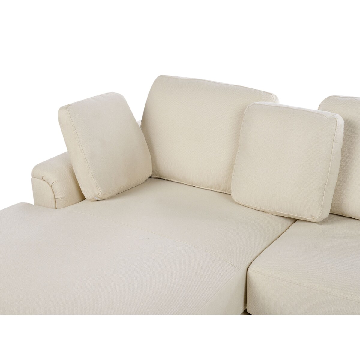 Sofa narożna prawostronna KOHLO Jasnobeżowy Tkanina Prawostronny