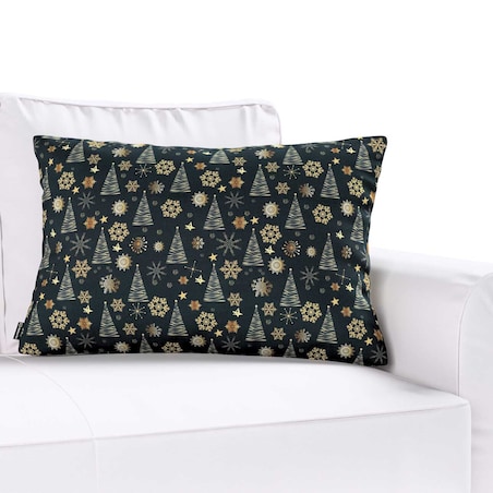 Poszewka Kinga na poduszkę prostokątną 60x40 złoty wzór na czarnym tle