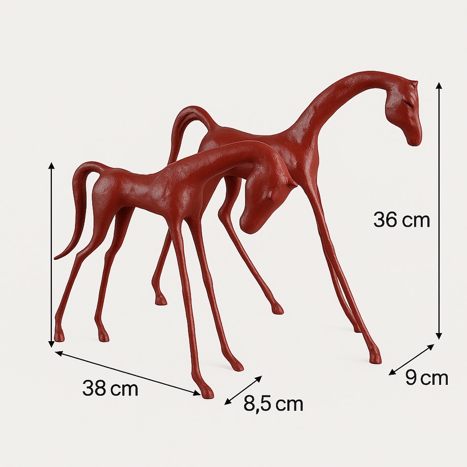 ZESTAW DWÓCH FIGUREK DEKORACYJNYCH COCO CZERWONE