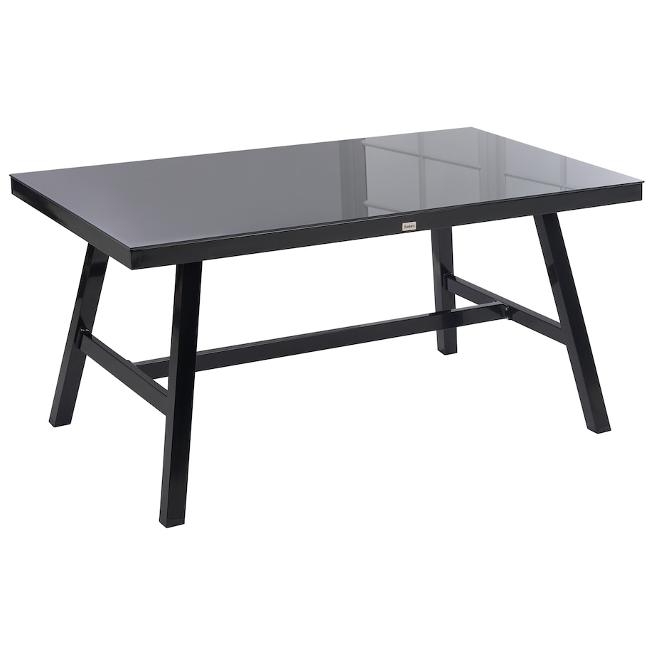 Stół ogrodowy CANETTO 150 cm 90 cm Szkło Czarny