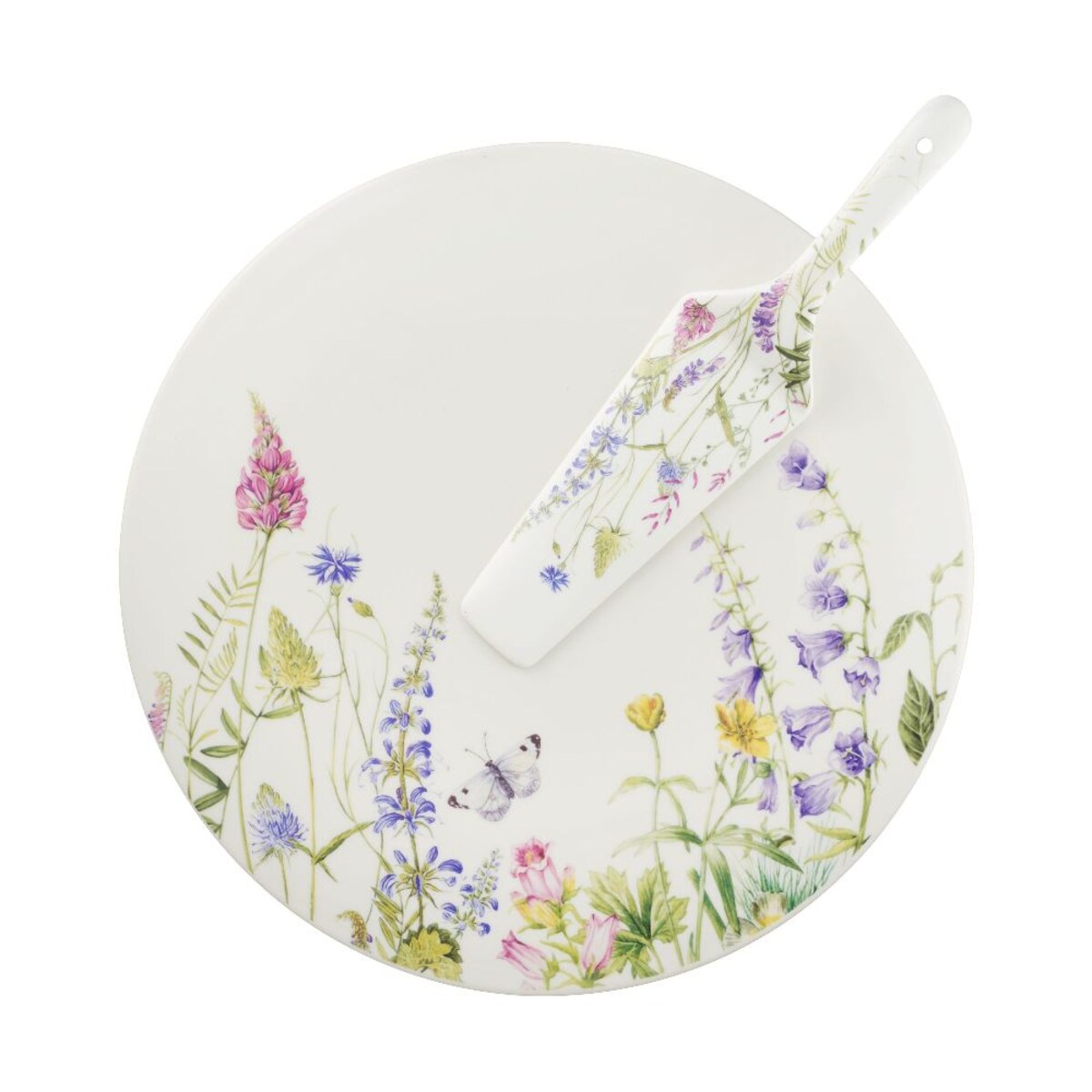 VILLA ITALIA Talerz do ciasta porcelanowy Patera z łopatką 31 cm VIOLA