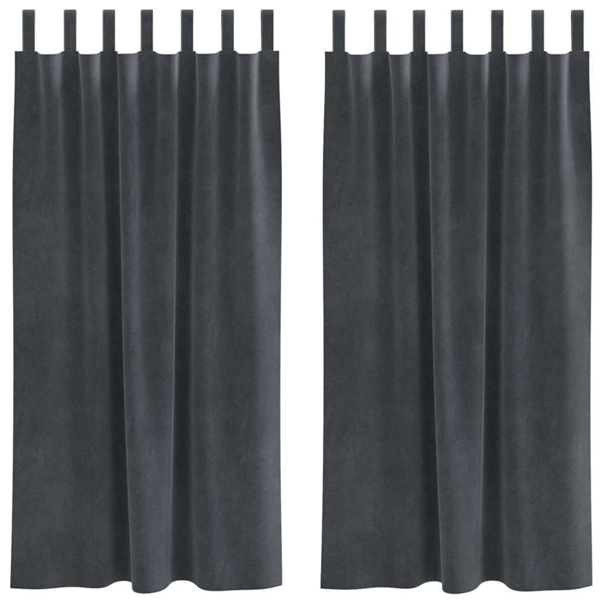 vidaXL Zasłony z zasłonami 2 pcs Jasnoszary 140 x 175 cm Aksamit