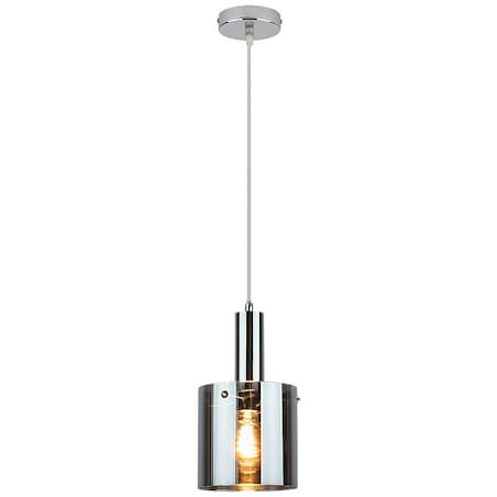 Szklana LAMPA wisząca DONATI 5249 Rabalux loftowa tuba do sypialni chrom