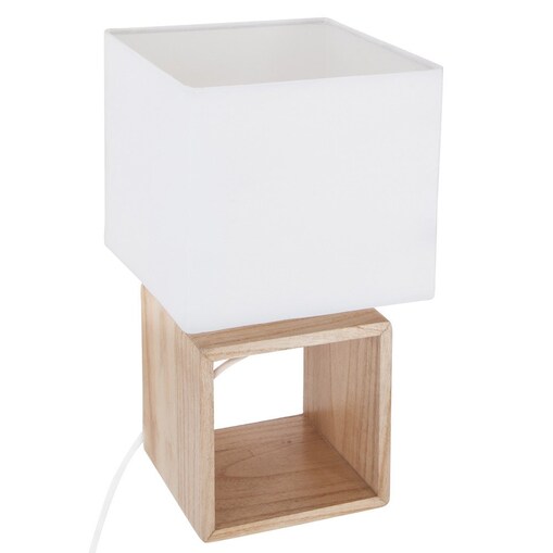 Lampa stołowa z kwadratowym abażurem, 32 cm