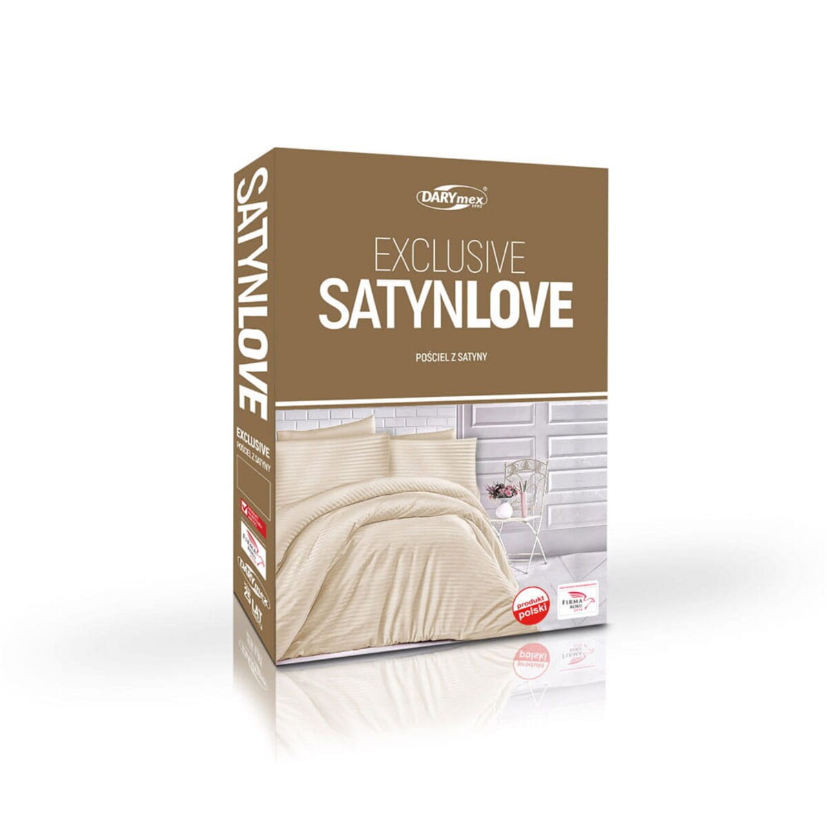 Pościel satyna bawełniana 180x200 Exclusive Cizgili kolor jasny beż