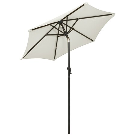vidaXL Parasol ogrodowy z LED, piaskowy, 200x211 cm, aluminium
