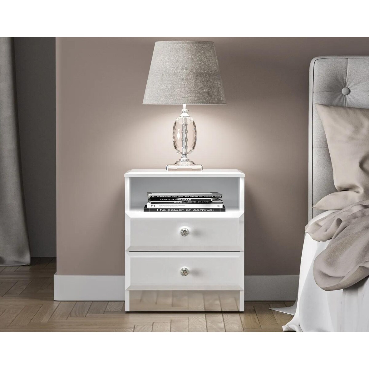 Szafka nocna BLANC 04 2S biały połysk