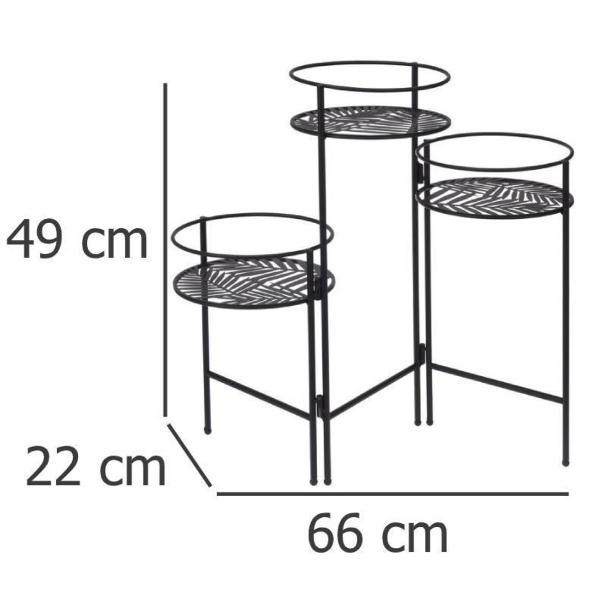 Kwietnik metalowy z 3 podstawkami