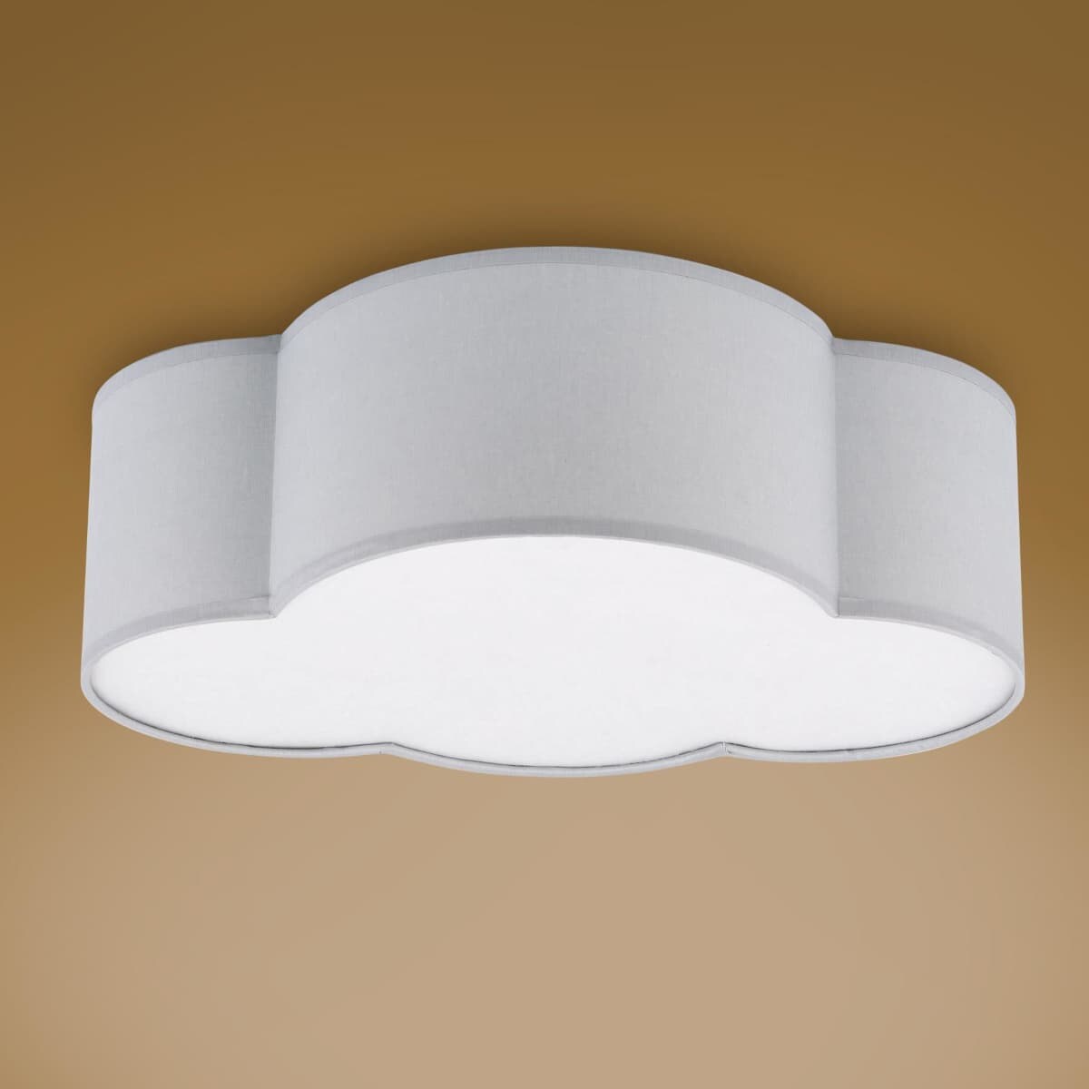 Sufitowa lampa kula Cloud 3144 TK Lighting z tkaniny metalowa biała szara