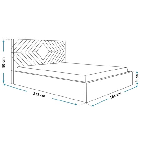 Łóżko do sypialni 180x200 OLDO 2 tapicerowane, z pojemnikiem- różowe