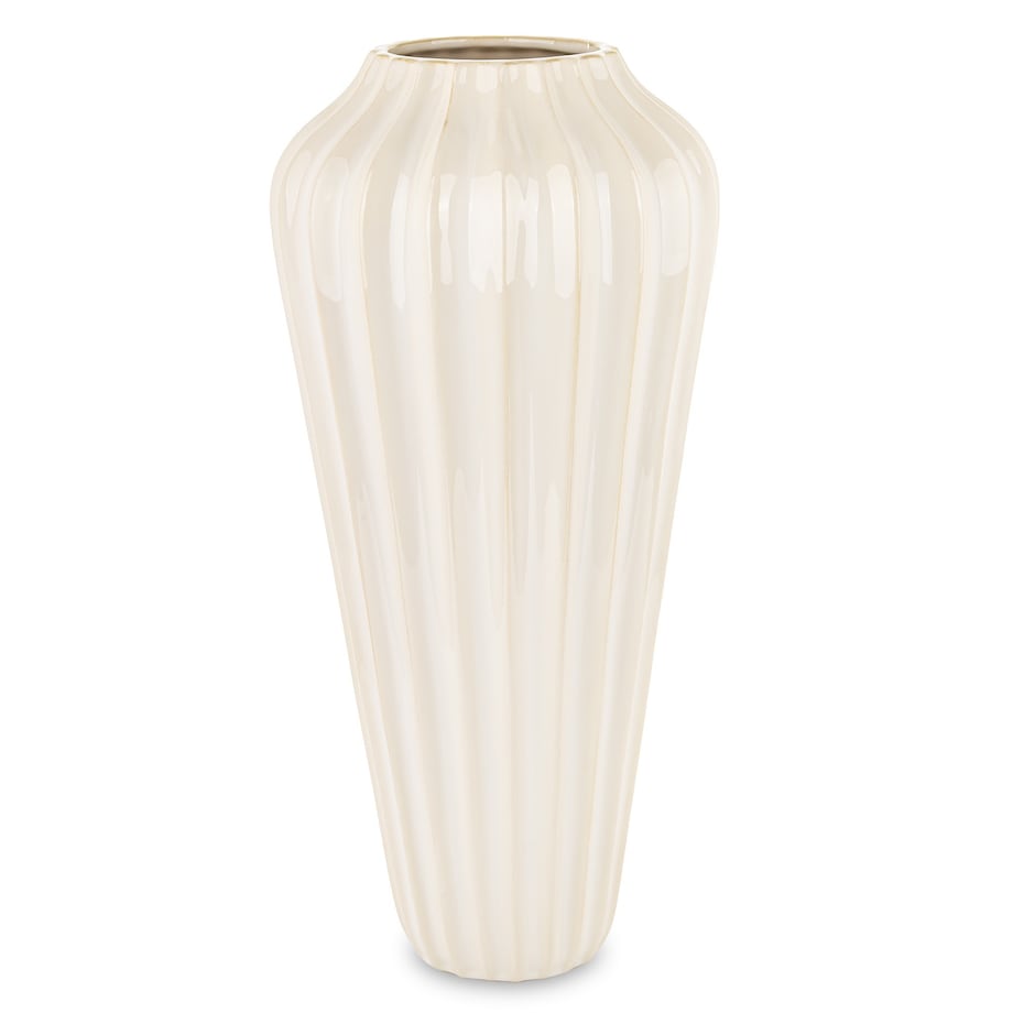 Wazon ceramiczny prążkowany 53x24x24 cm TEJANI-3 beżowy big