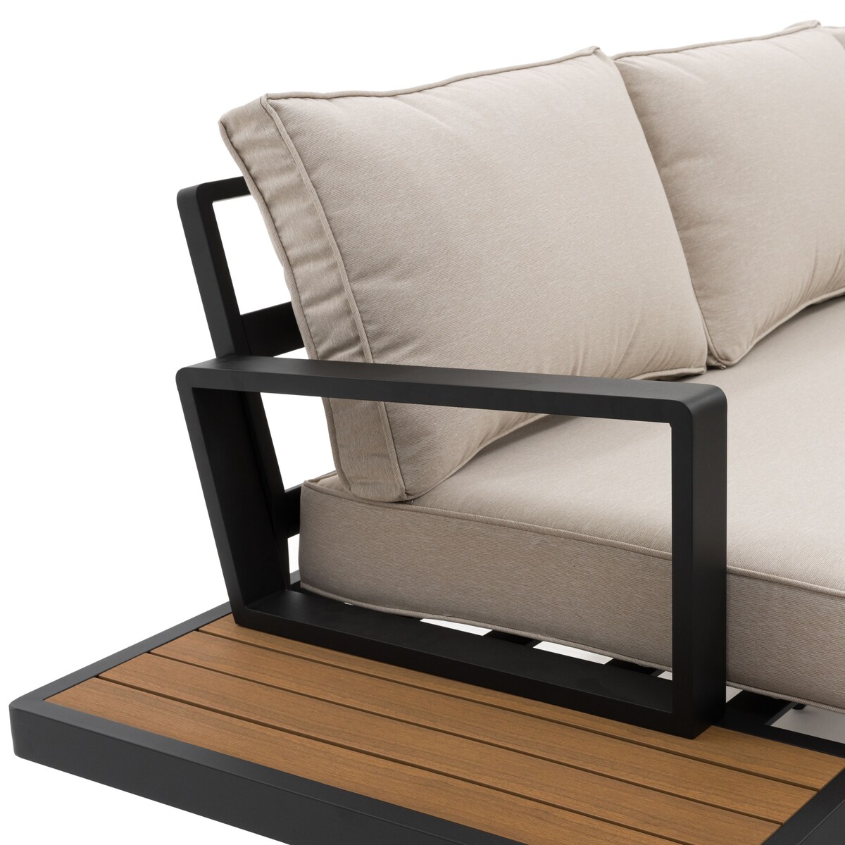 Meble ogrodowe duży narożnik nowoczesny aluminium ATOL grafitowo-beżowy