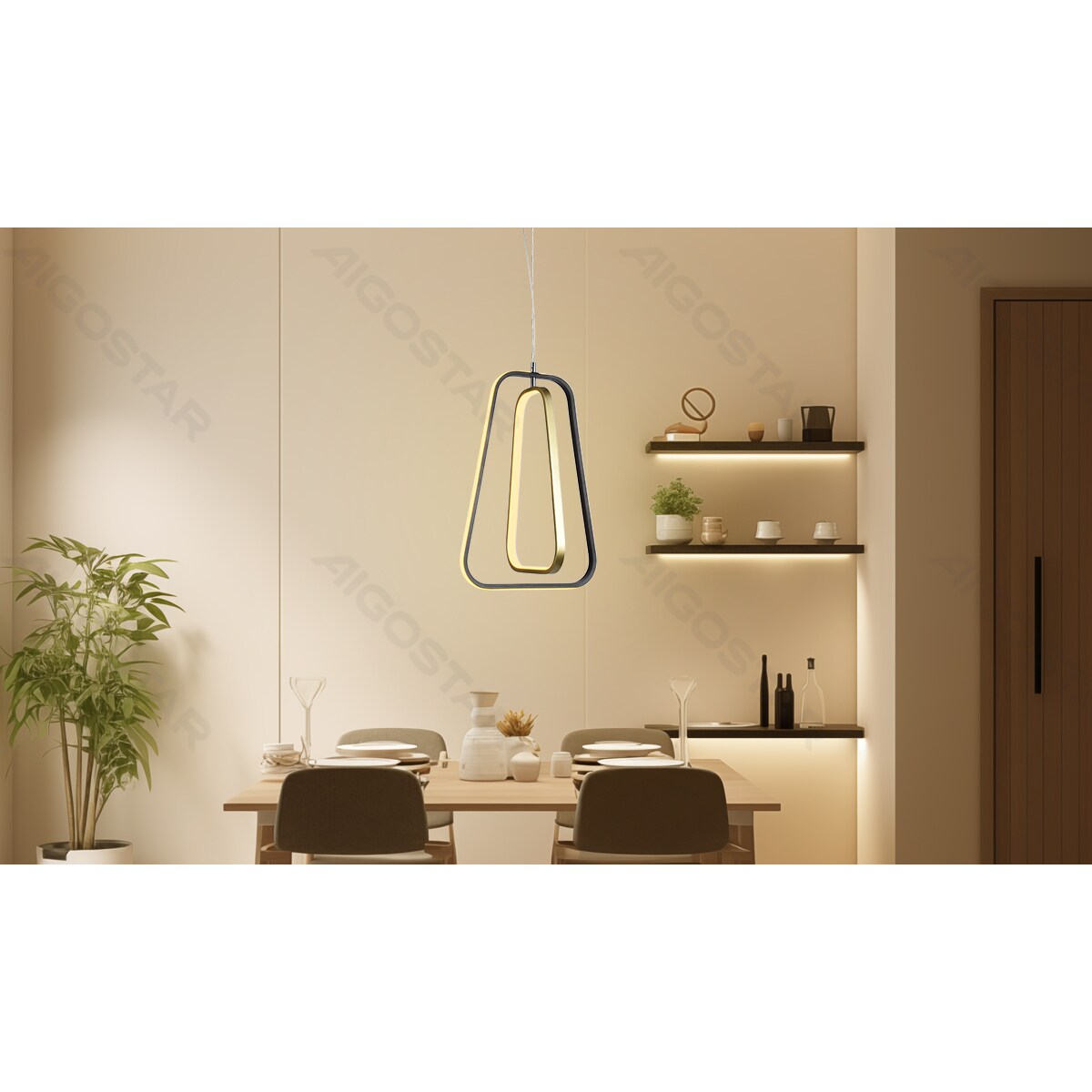 aluminiowa lampa wisząca 36w 6500k trapez 150cm