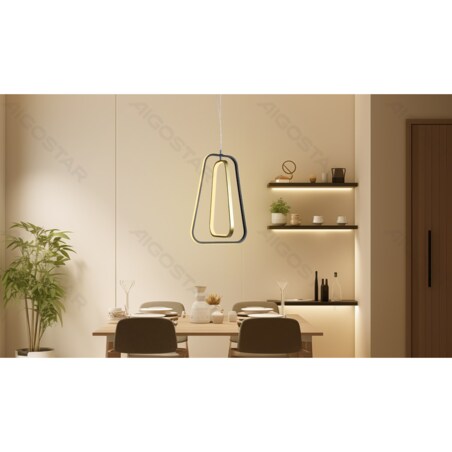 aluminiowa lampa wisząca 36w 6500k trapez 150cm