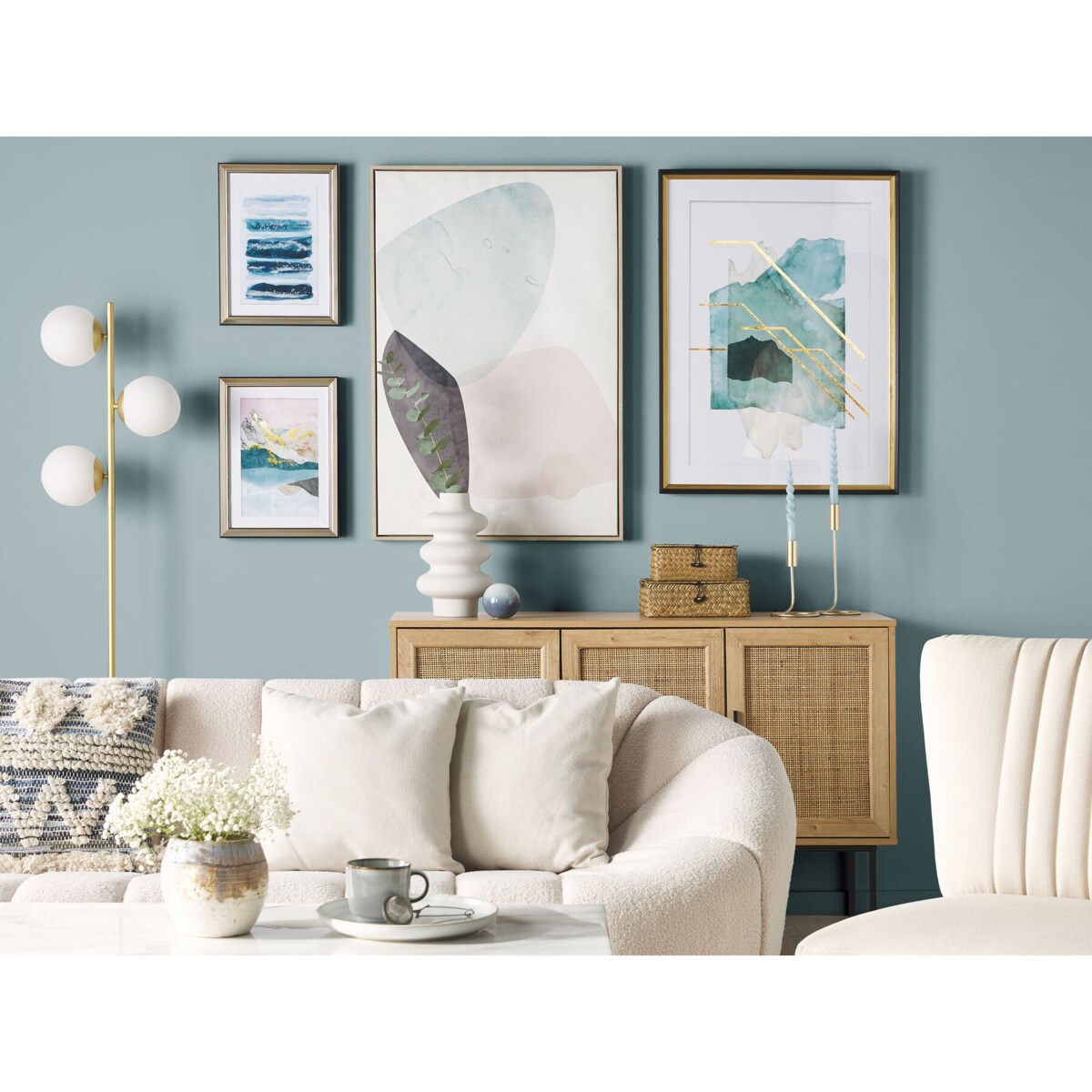 Obraz w ramie morskie fale 30 x 40 cm niebieski FERATE