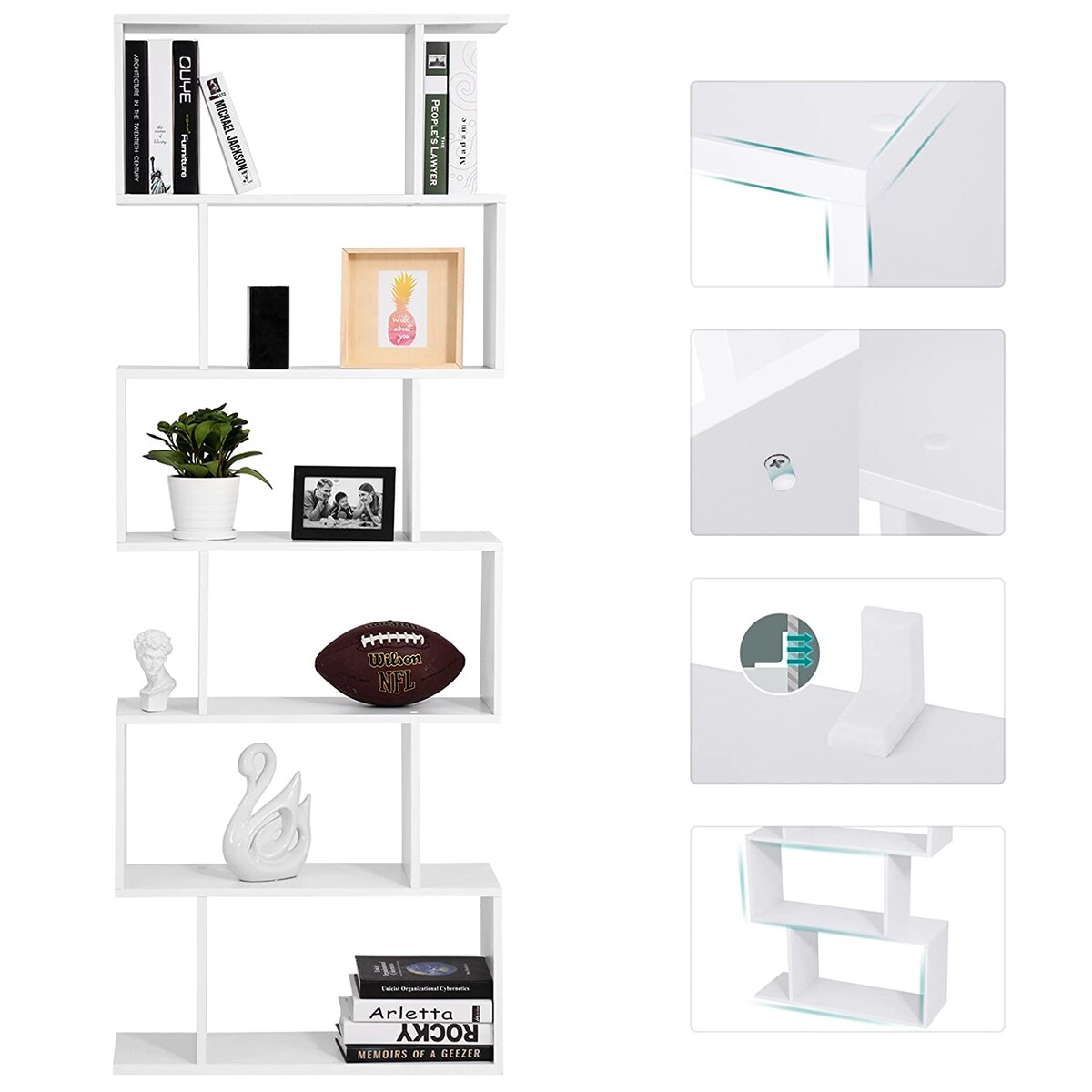 Regał Półka Na Książki 70X24X190,5 Cm Biały