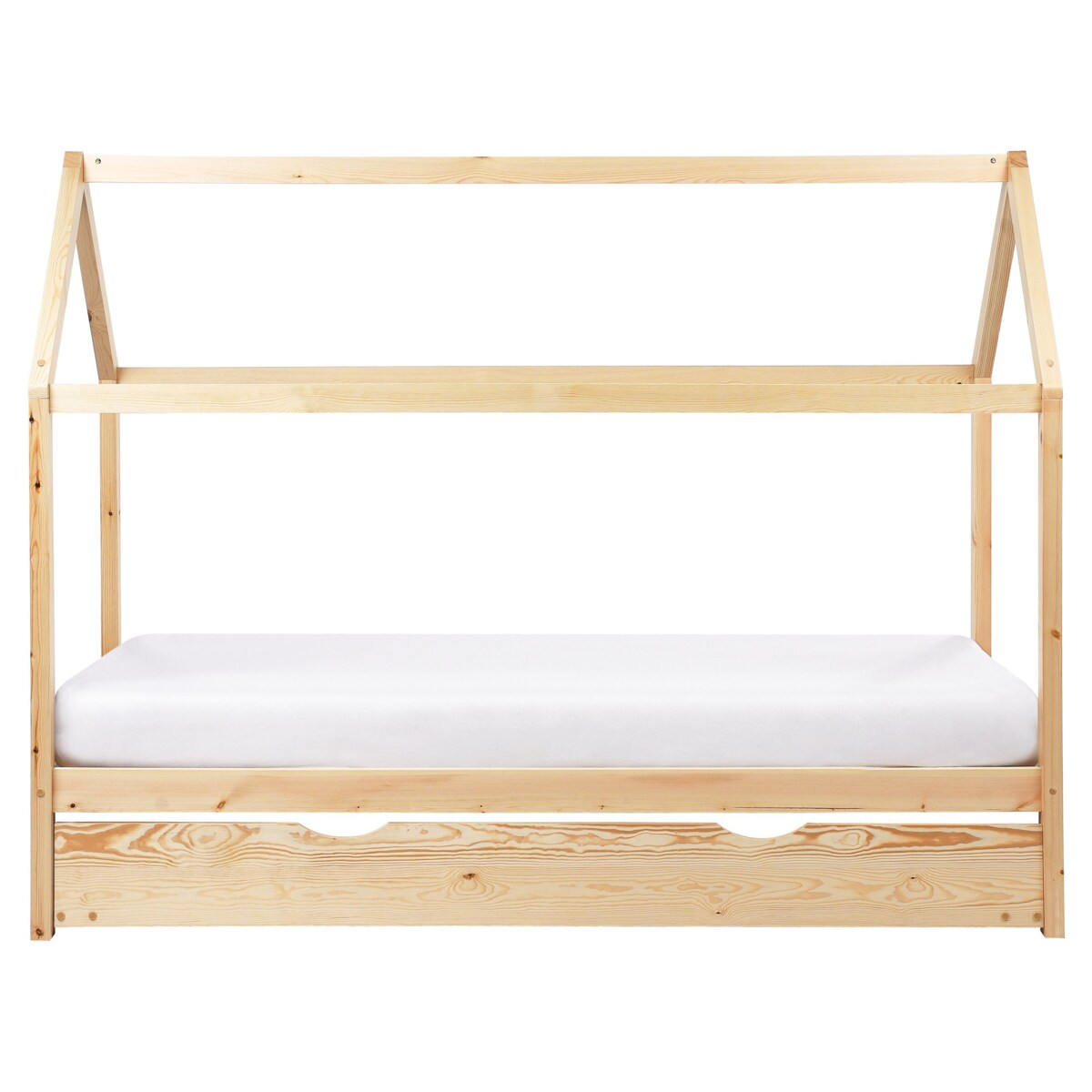 Łóżko wysuwane Drewno sosnowe CRILLON 90 x 200 cm Jasnobrązowy