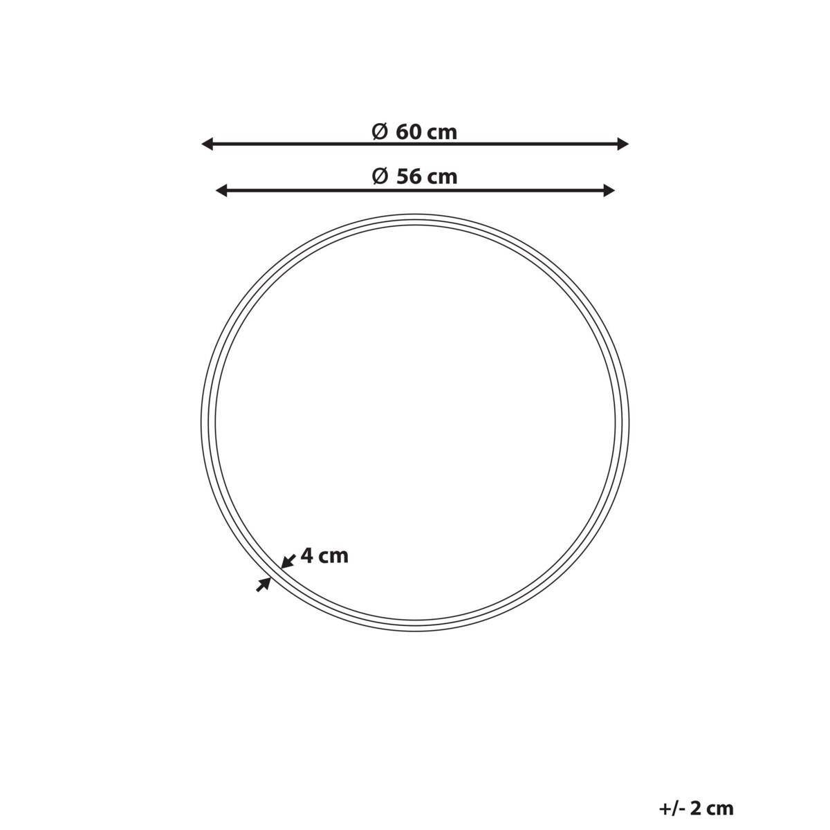 Rattanowe okrągłe lustro ścienne 60 cm naturalne BARUNG