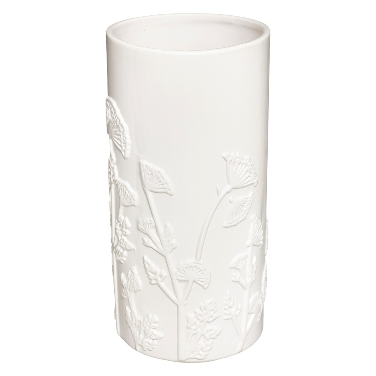 Ceramiczny wazon FLOWER, Ø 12 x 25 cm, biały