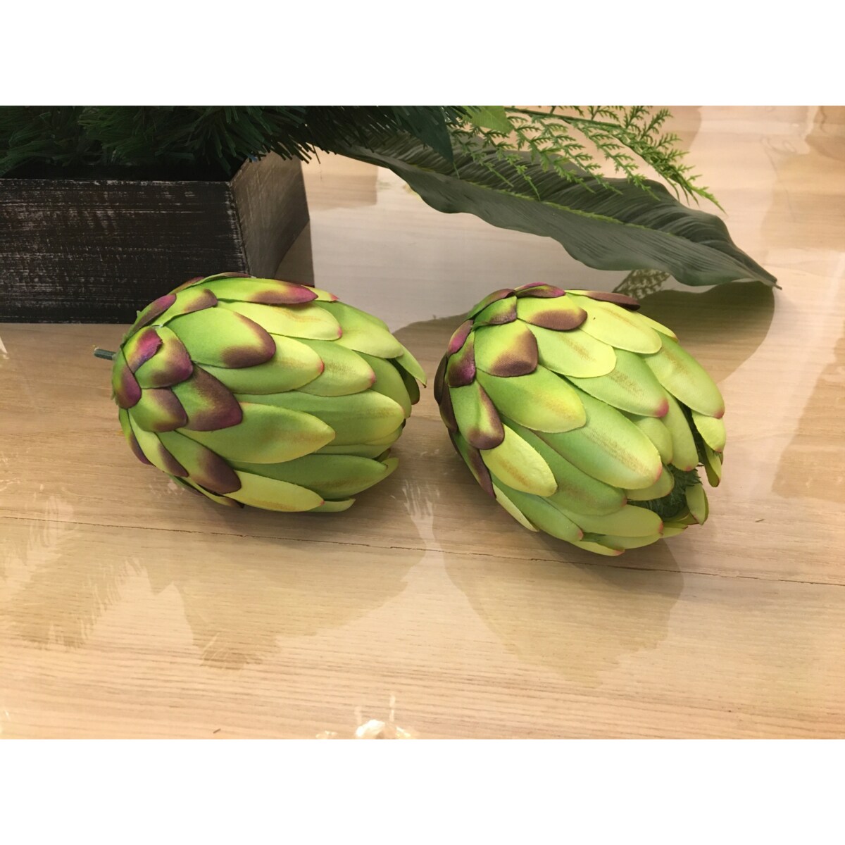 SZTUCZNY KWIAT PROTEA karczoch DUŻY zielony stroik dodatek wiązanka bukiet