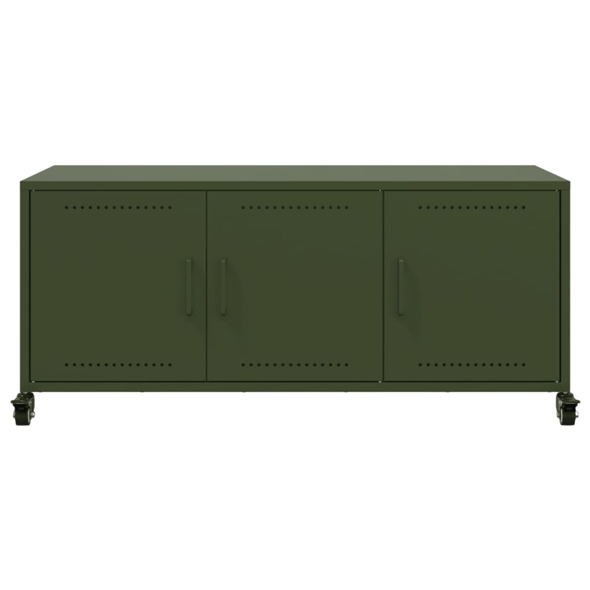 vidaXL Szafka RTV, oliwkowa, 100,5x39x43,5 cm, stal