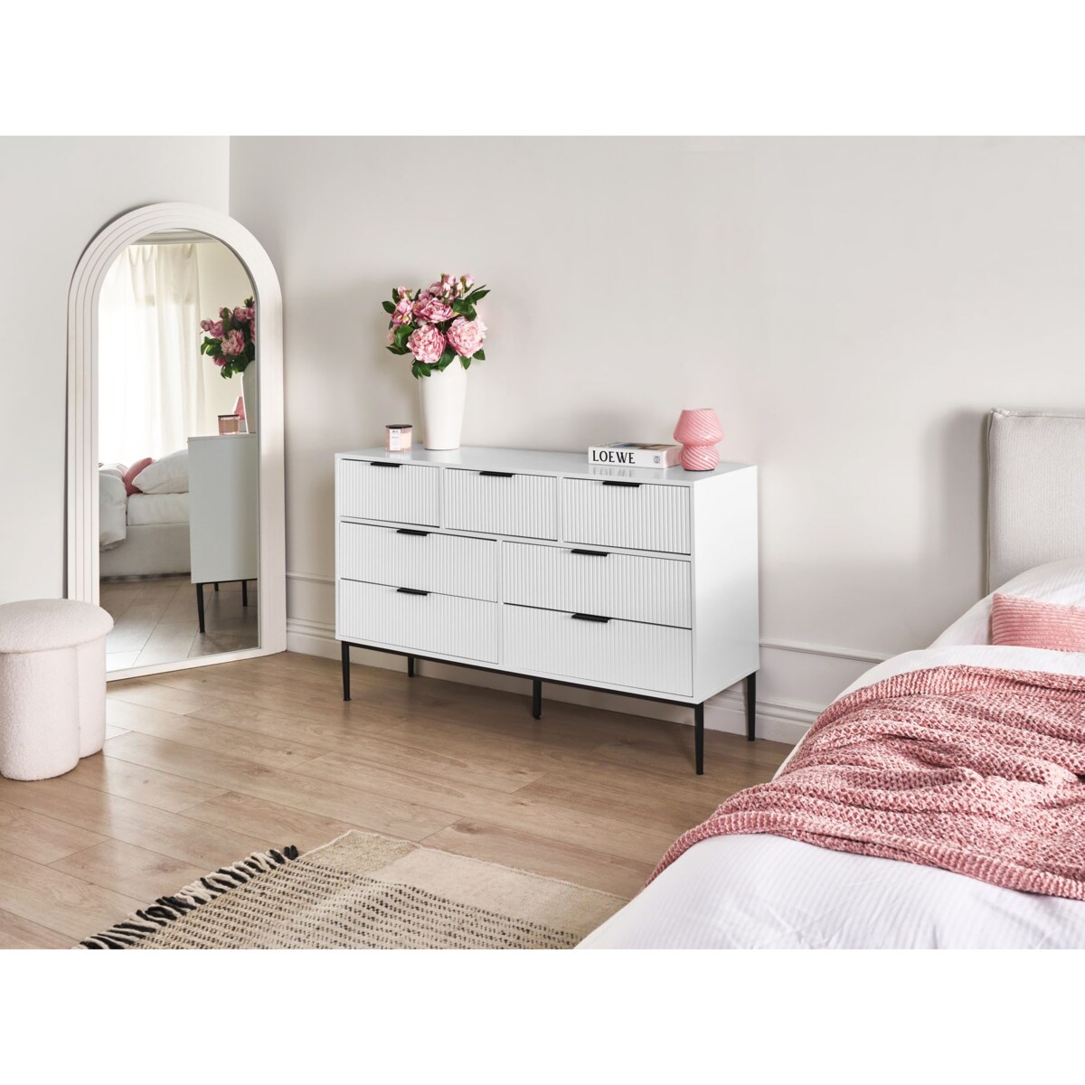 Komoda 7 szuflad LEDUC Biały