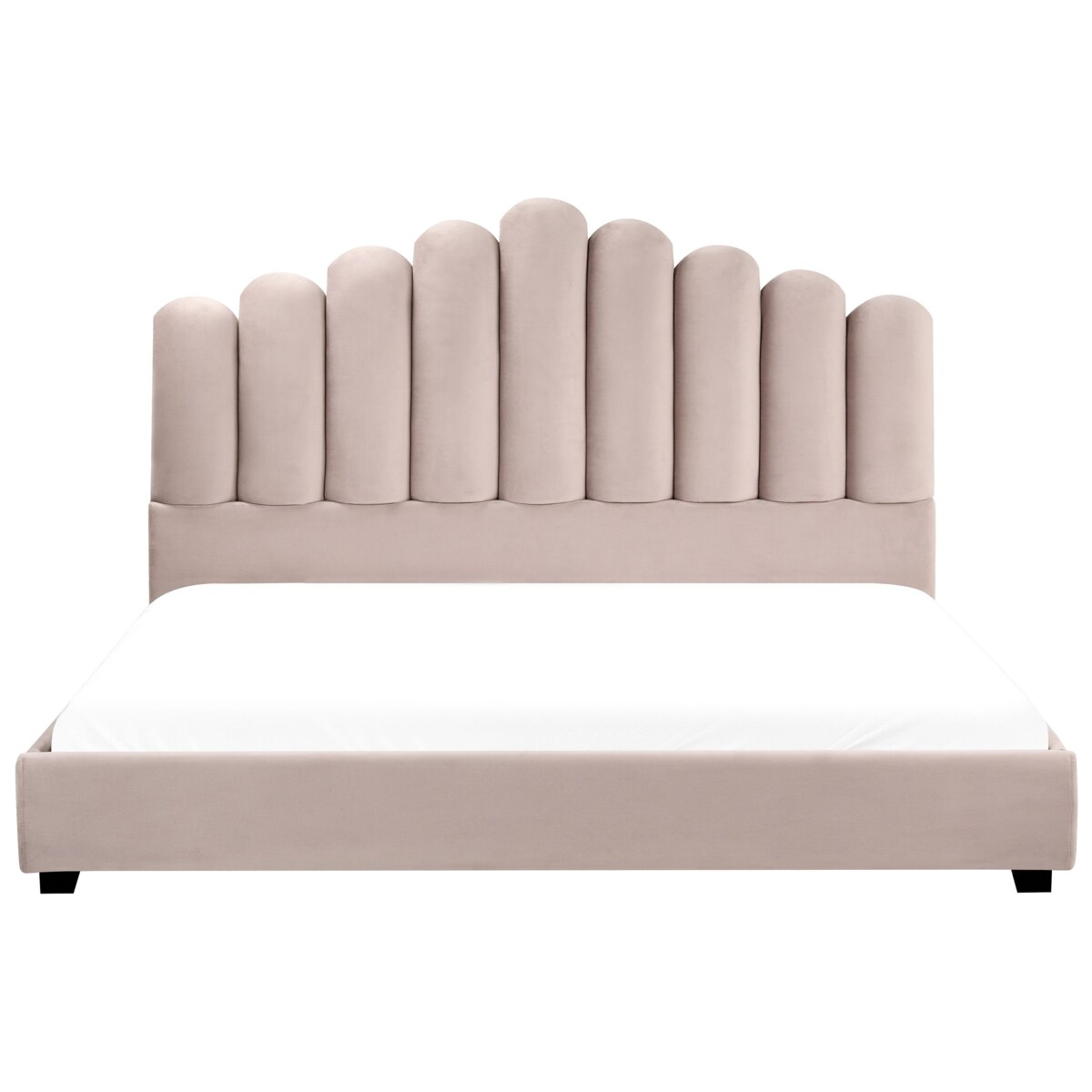 Łóżko Welur VINCENNES 180 x 200 cm Beżowoszary