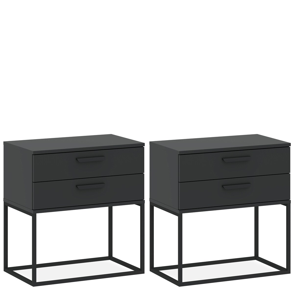 Konsimo RECTUS Zestaw stolików nocnych 2szt.w kolorze antracytowym