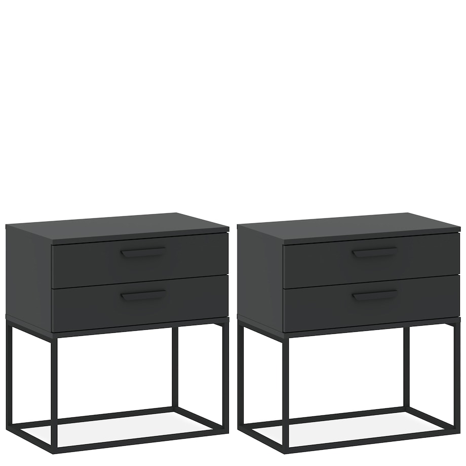 Konsimo RECTUS Zestaw stolików nocnych 2szt.w kolorze antracytowym