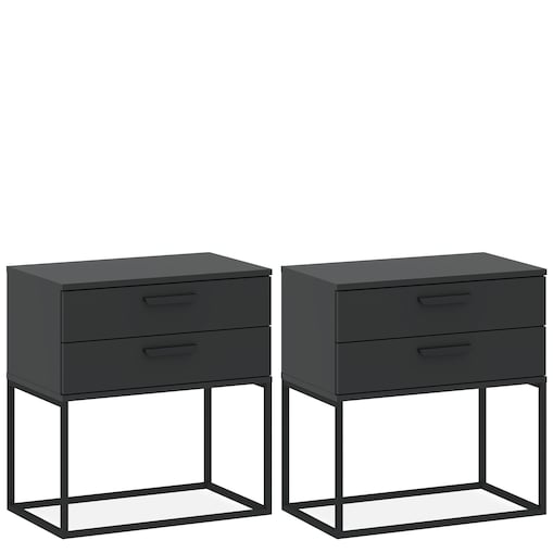 Konsimo RECTUS Zestaw stolików nocnych 2szt.w kolorze antracytowym