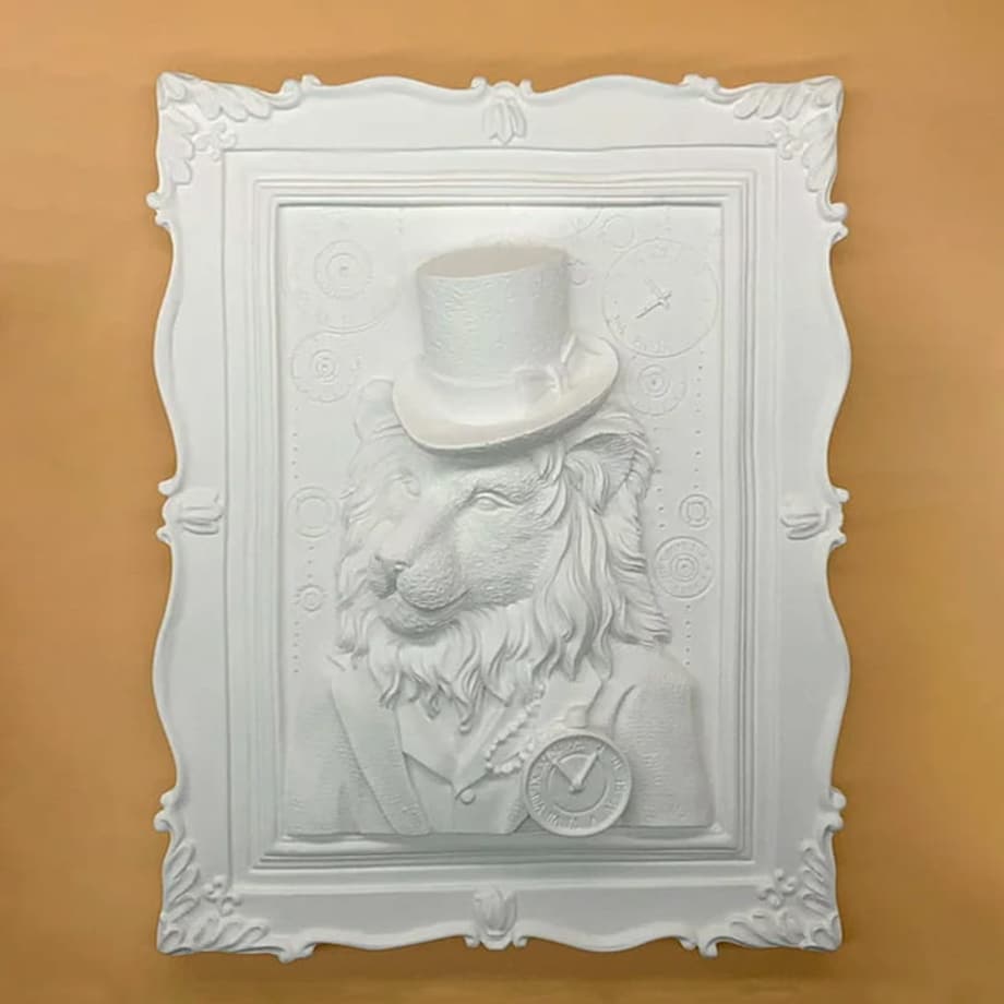 Malowanie 3D - Płaskorzeźba Dostojny lew