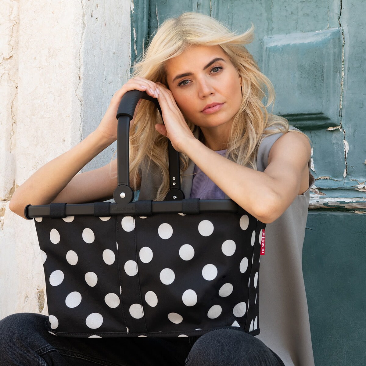 Koszyk CARRYBAG FRAME, dots white