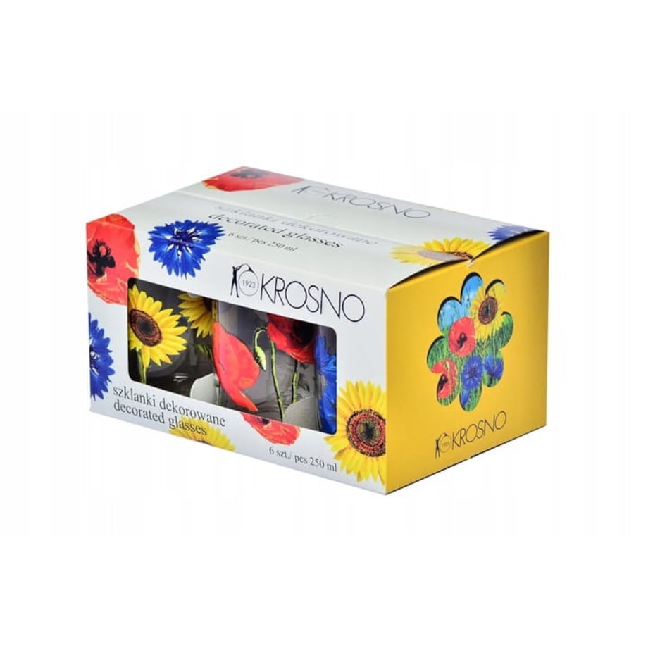 Szklanki Bloom Krosno Kwiaty Polskie 6 x 250 ml