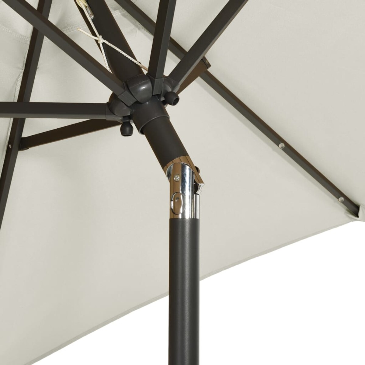 vidaXL Parasol ogrodowy z LED, piaskowy, 200x211 cm, aluminium