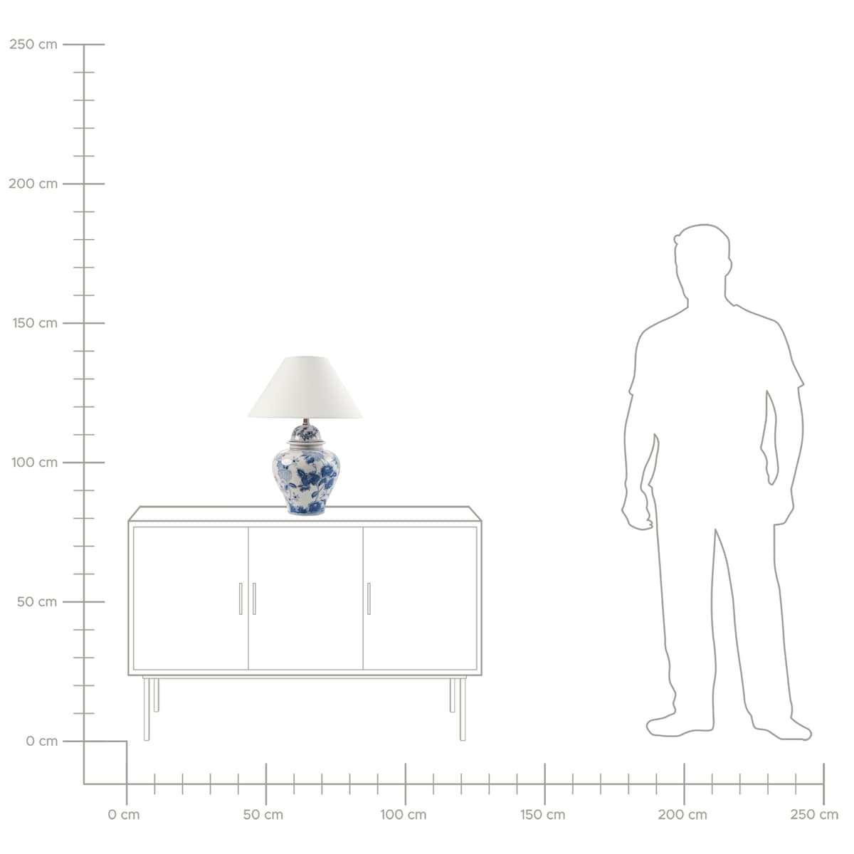 Lampa stołowa SORRAIA Porcelana Biały/ niebieski