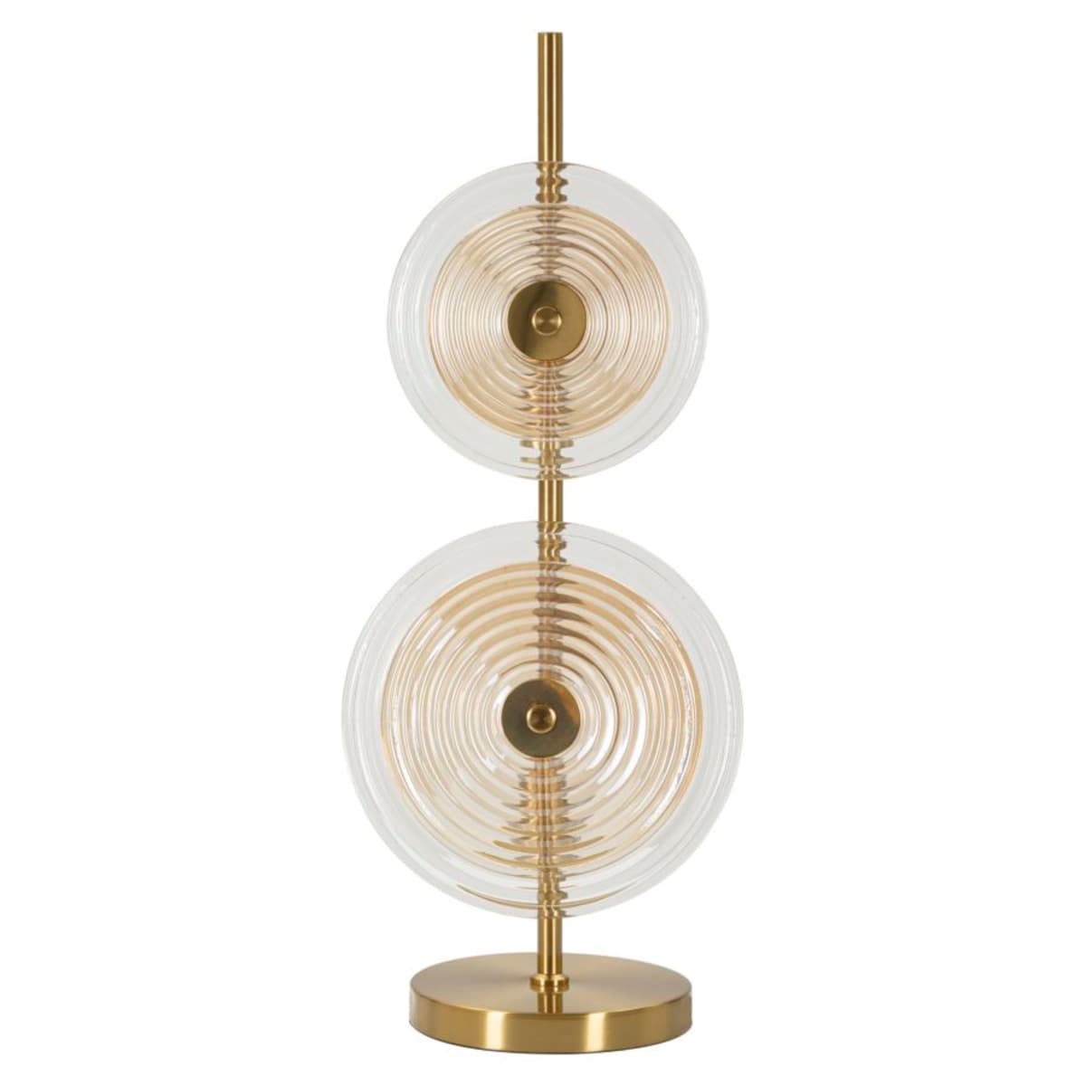Lampa stołowa Venice, kolor złoty, naturalny i brązowy, szkło i żelazo, 25 x 25 x 63 cm, 2 x E14, do salonu i sypialni, Mauro Ferretti
