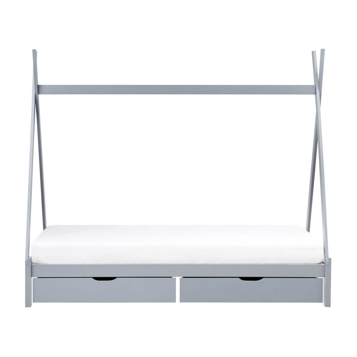 Łóżko z szufladami Drewno sosnowe DEVAY 90 x 200 cm Z miejscem do przechowywania Szary