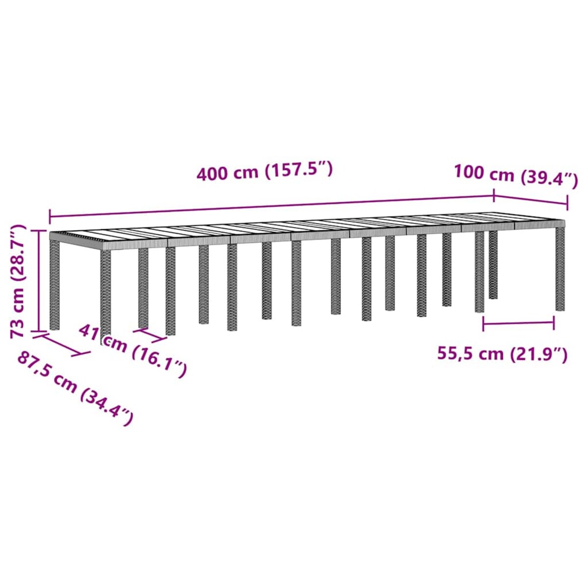 vidaXL Zestaw do jadalni w ogrodzie 17 pcs Biały Rattan Polt