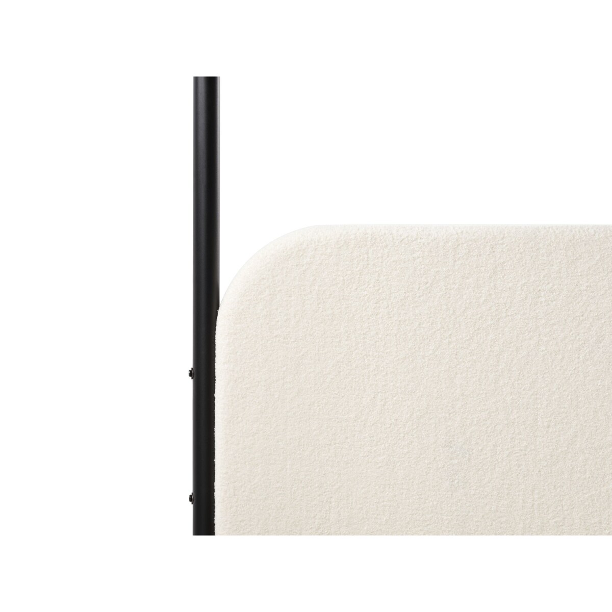 Łóżko z baldachimem Boucle DANNEMOIS 140 x 200 cm Złamana biel