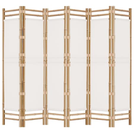 vidaXL Składany parawan 6-panelowy, 240 cm, bambus i płótno
