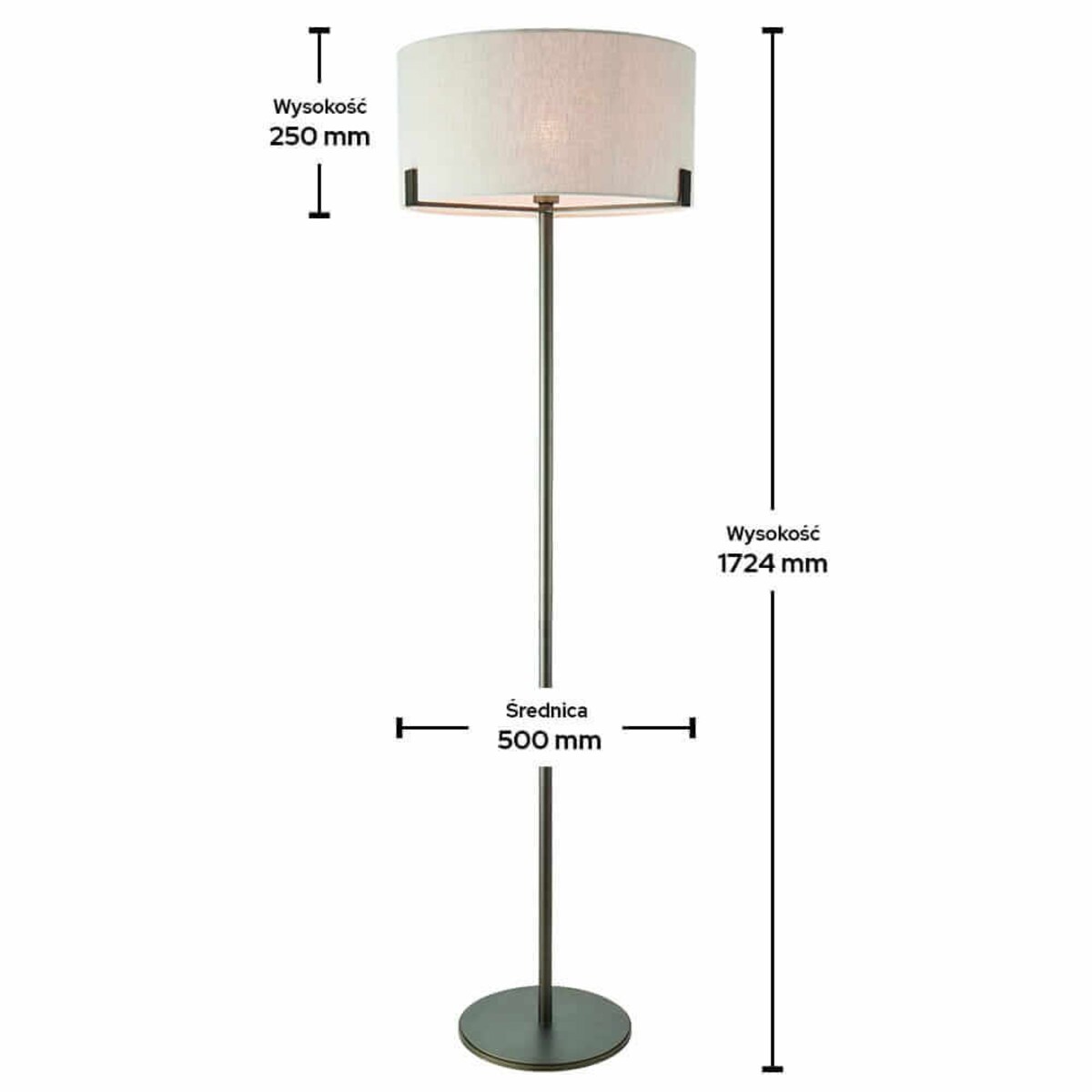 Abażurowa lampa podłogowa Hayfield 72634 Endon brązowa beżowa