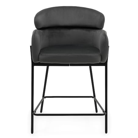 Hoker tapicerowany welurowy do salonu BOLZANO szary