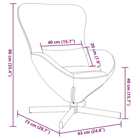 vidaXL Fotel jajo ciemno szary 63 x 73 x 90 cm
