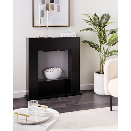 Kominek elektryczny z funkcją grzania DJURAB Czarny