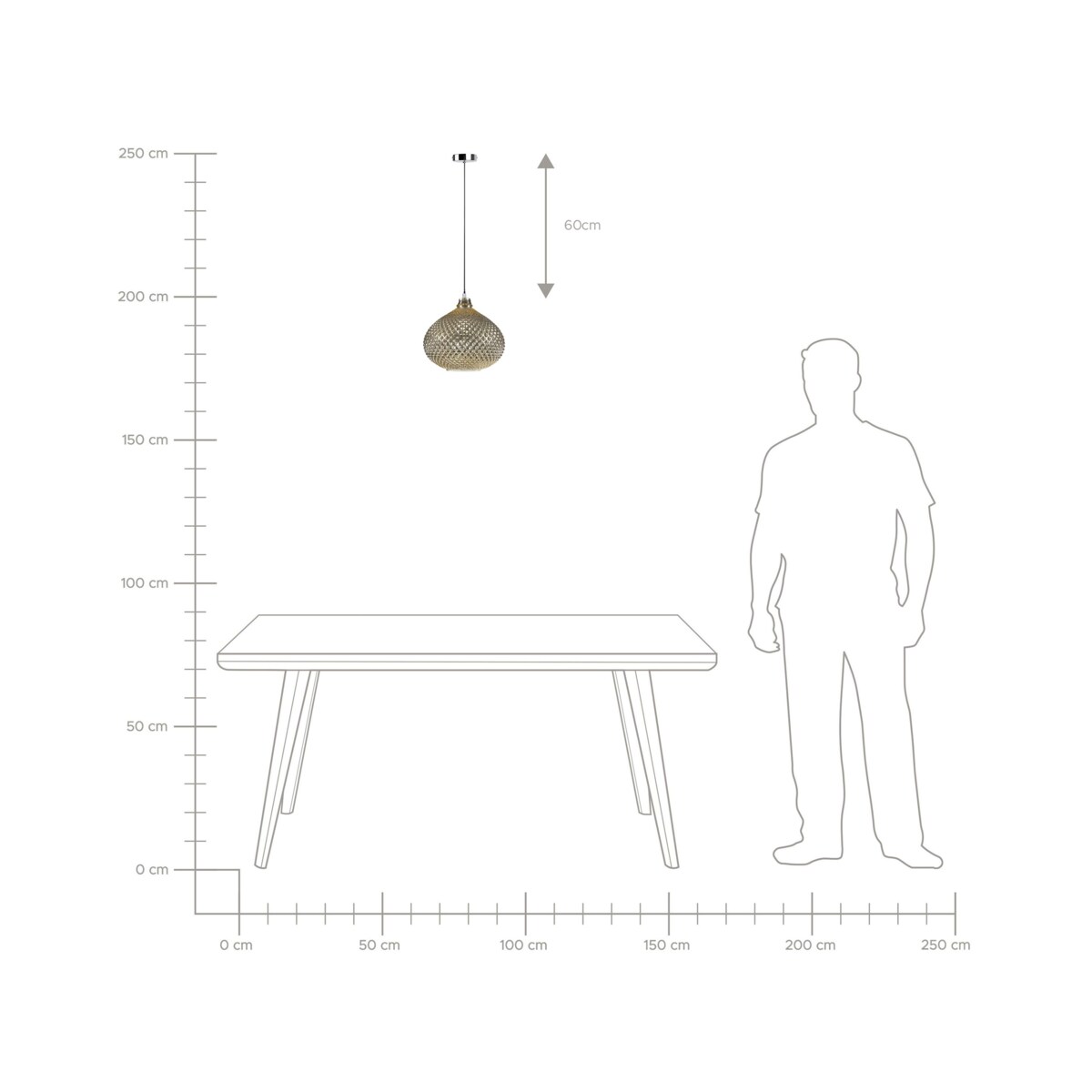 Lampa wisząca MADON Szkło Złoty