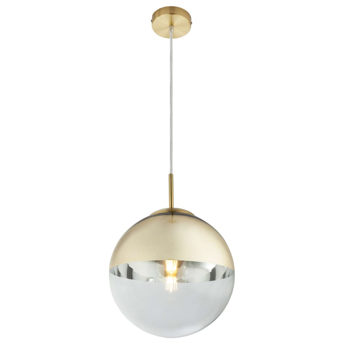 LAMPA wisząca VARUS 15856 Globo szklana OPRAWA zwis kula ball złota przezroczysta